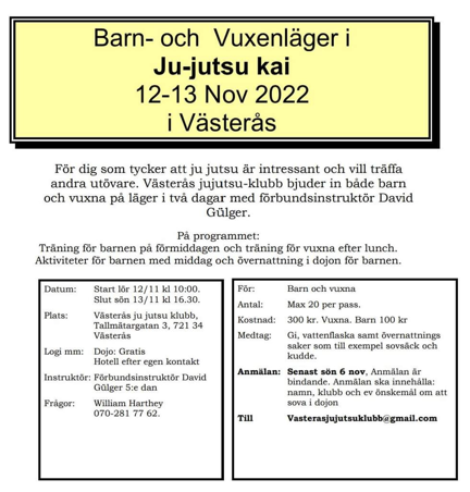 Läger 12-13 november!